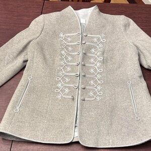 Elegant Gray Embroidered Women's Jacket